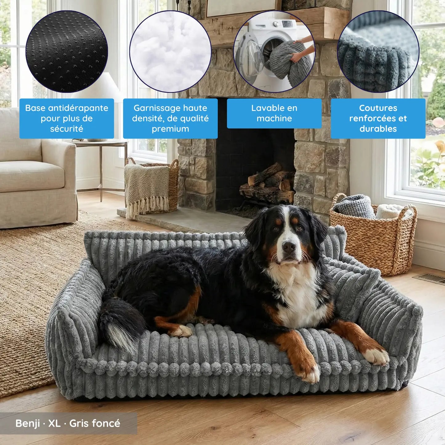 MrFluffyFriend® - Canapé orthopédique lavable pour chien